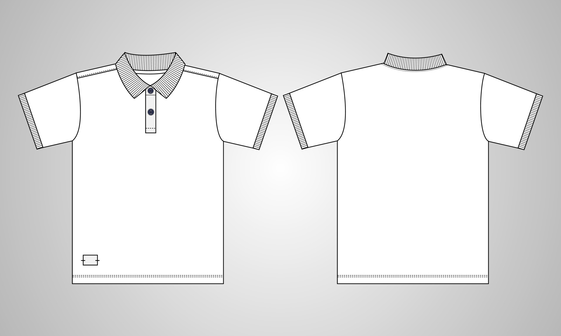 Short sleeve Polo shirt with pocket technical fashion Drawing Flat sketch  template front and back view. apparel dress design vector illustration mock  up Polo tee CAD. 6558258 Vector Art at Vecteezy