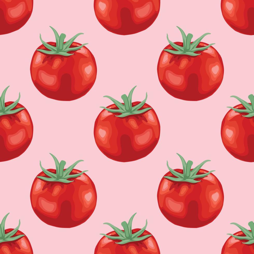 cute tomato seamless design pattern vector