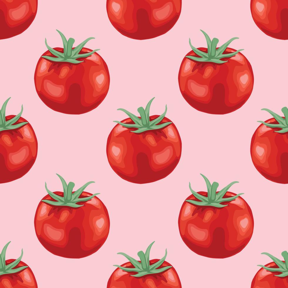 cute tomato seamless design pattern vector