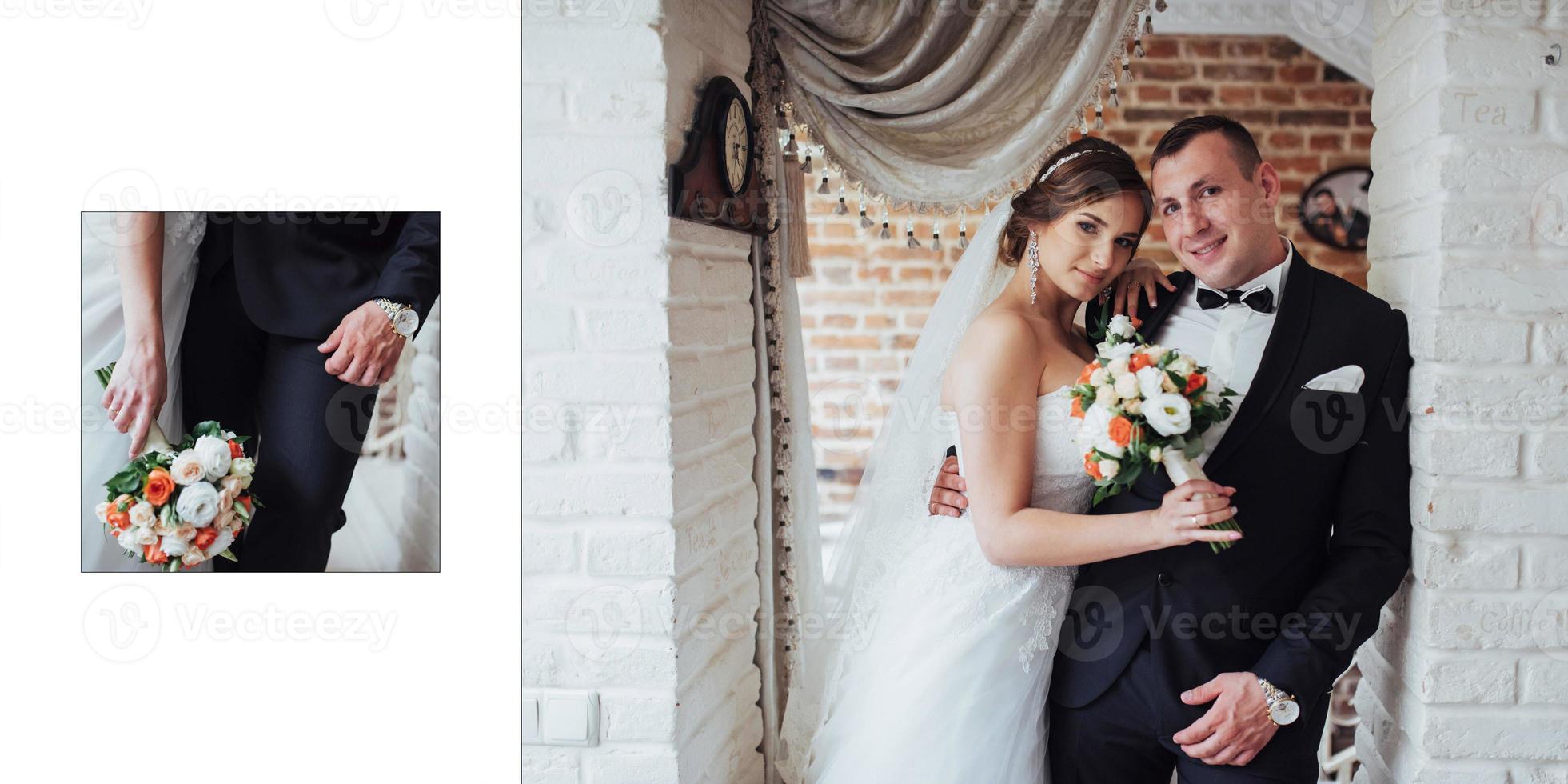 Bride and groom at wedding day. photo