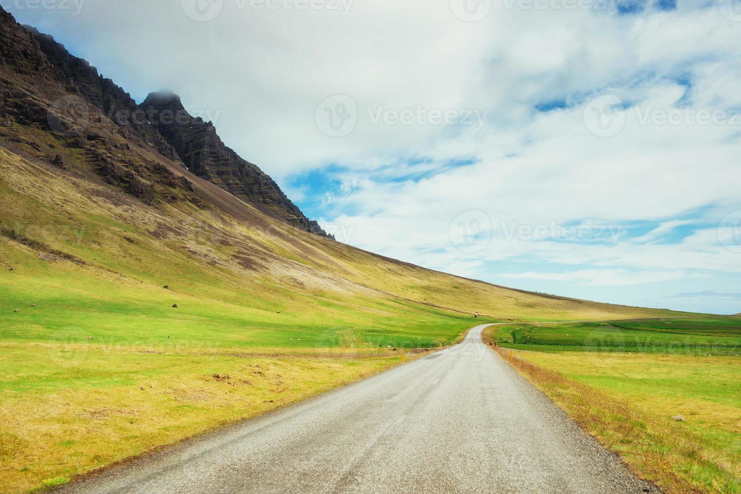 road in mountains. Beauty world Iceland photo