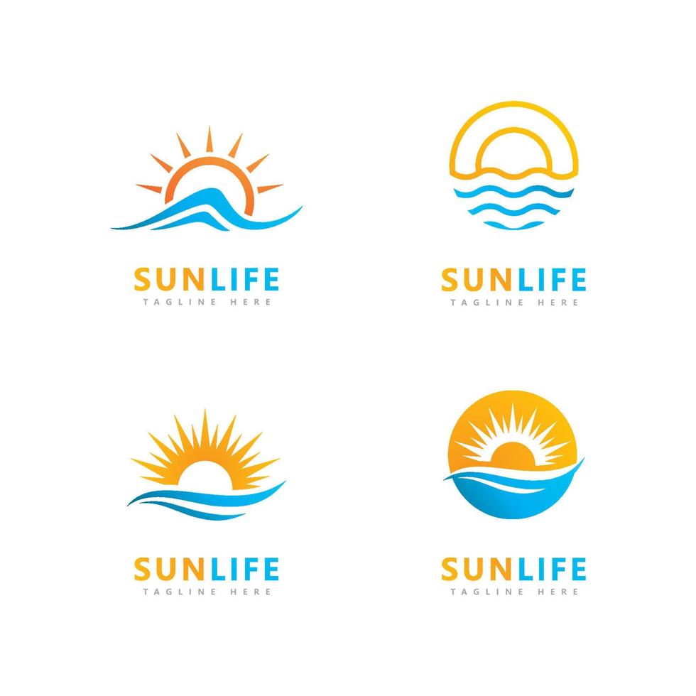 Sun logo icon vector design template