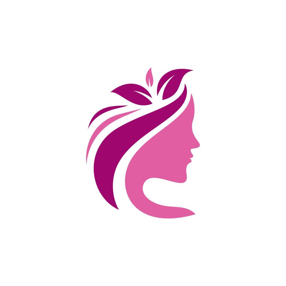 mujer silueta logo cabeza cara logo diseño vectorial vector