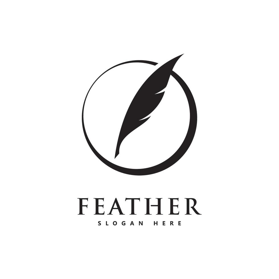 Feather logo icon design vector symbol