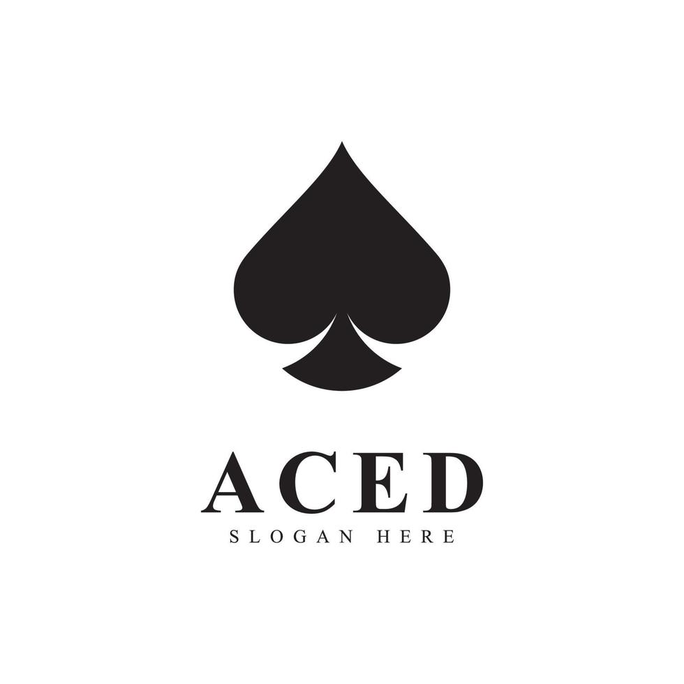 diseño de icono de logotipo ace para negocio de casino de juego de cartas vector