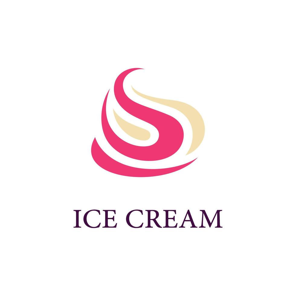 vector de logotipo de helado cupcake de hielo congelado