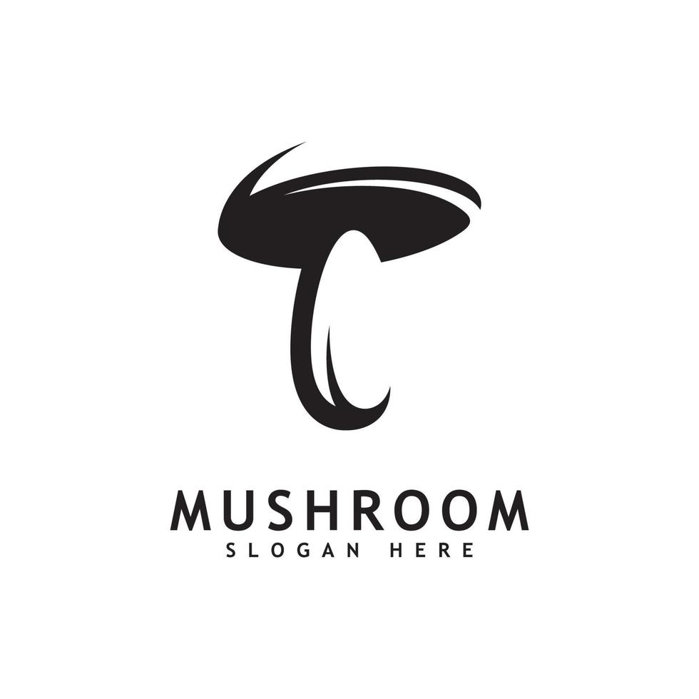 Mushroom silhouette logo illustration vector