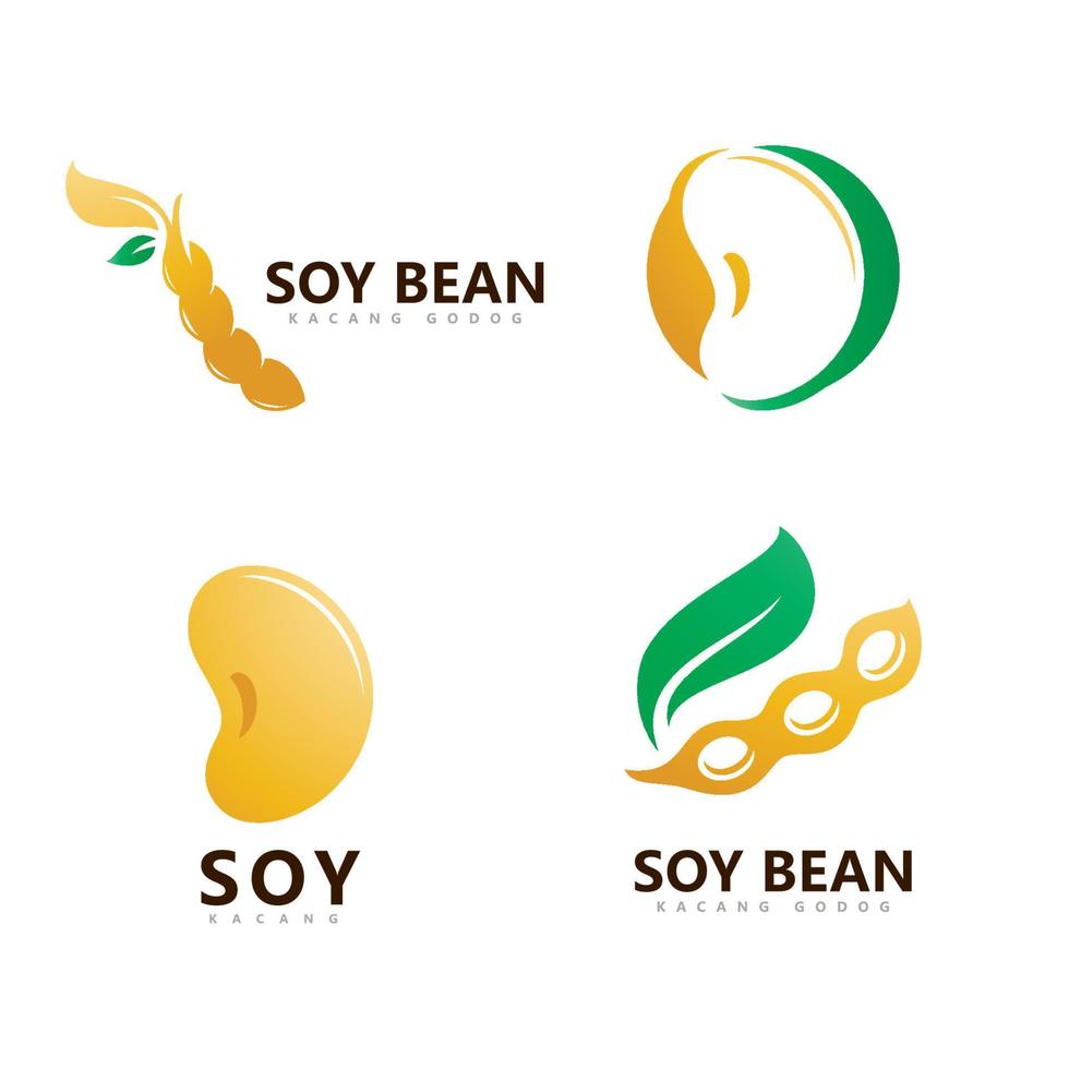 Soybean Logo vector template design. Healthy Food simple vector illustration
