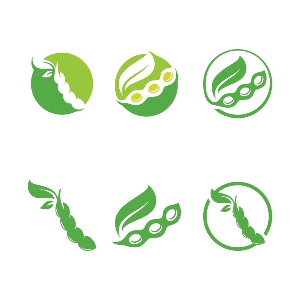 diseño de plantilla de vector de logotipo de soja. comida sana simple ilustración vectorial