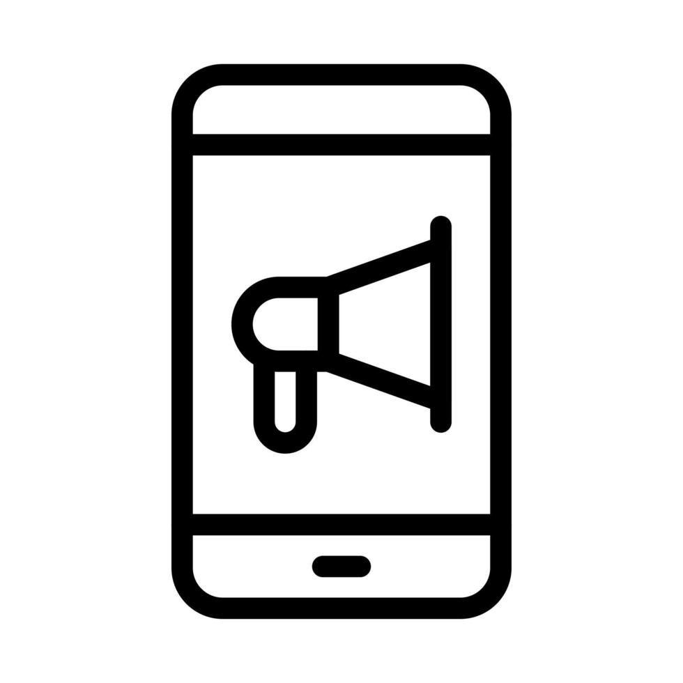 Mobile Advertising Line Icon vector