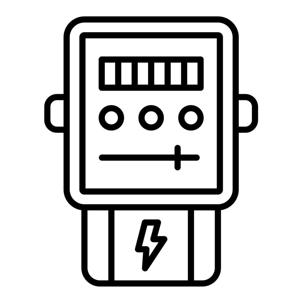 icono de línea de medidor eléctrico vector