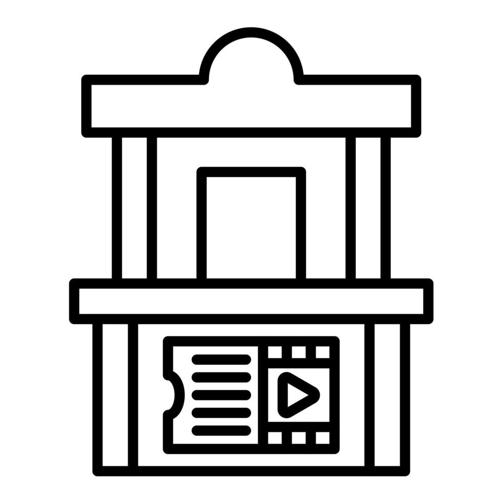 Ticket Office Line Icon vector