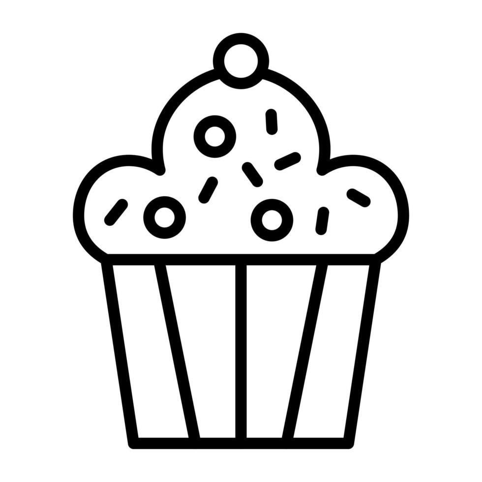 icono de línea de cupcake vector