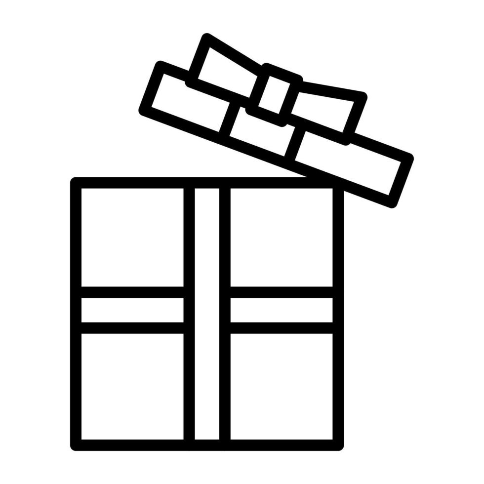 icono de línea de caja de regalo vector