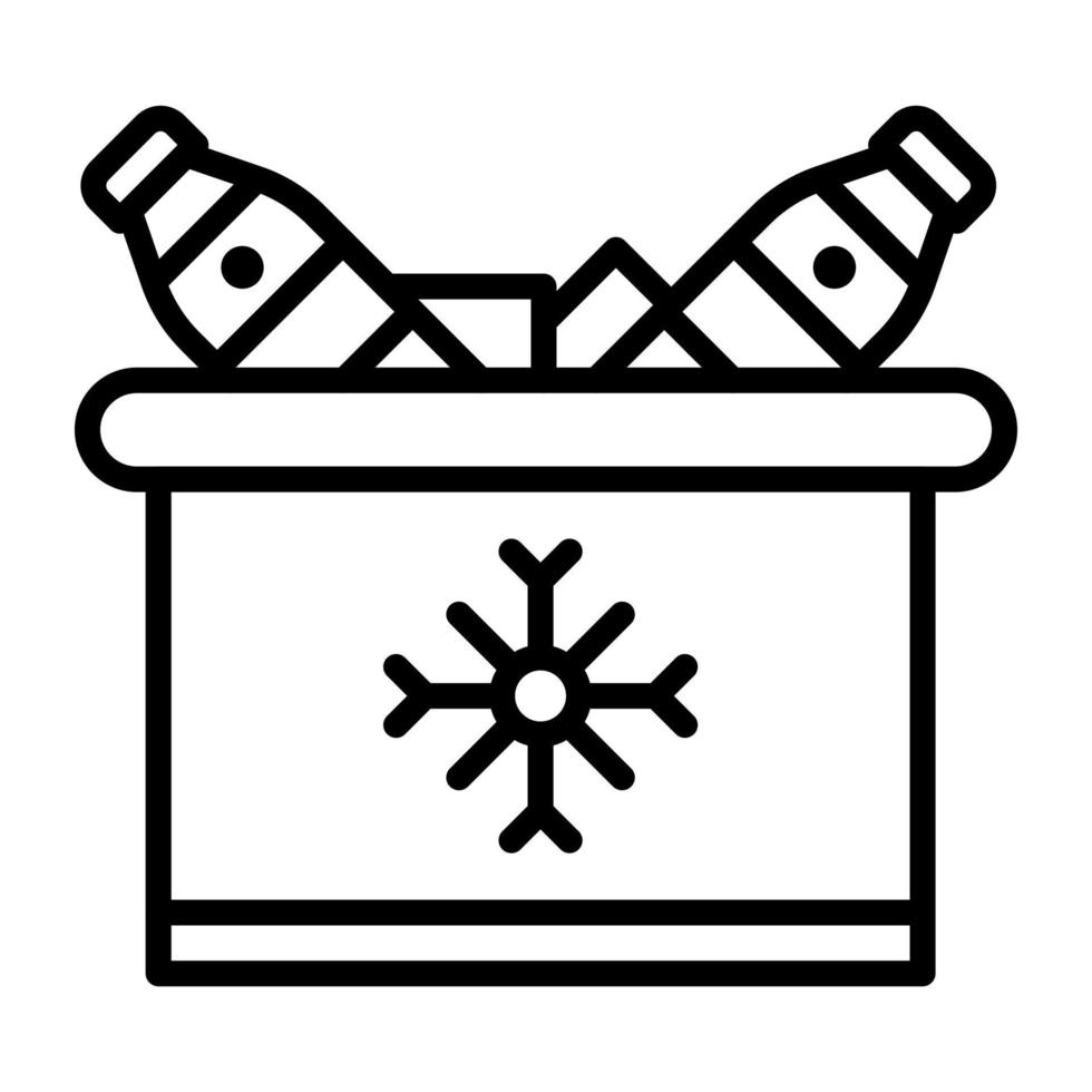 Ice Bucket Line Icon vector