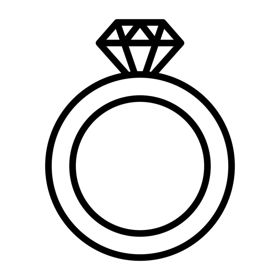 Diamond Ring Line Icon vector