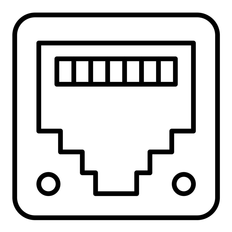 icono de línea rj45 vector