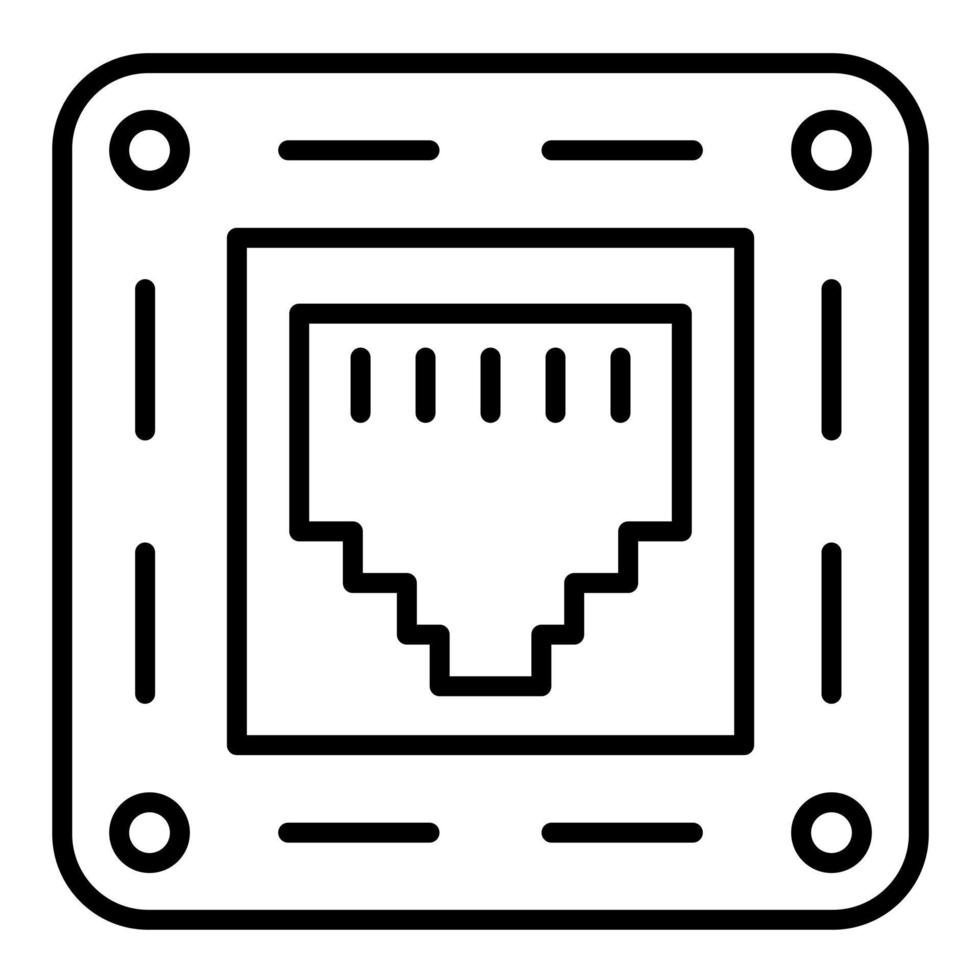 Telephone Socket Line Icon vector