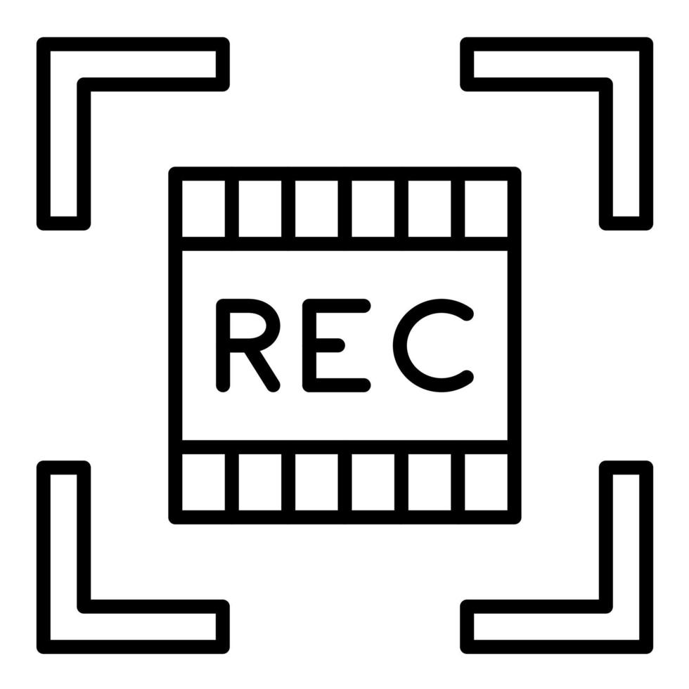icono de línea de grabación vector
