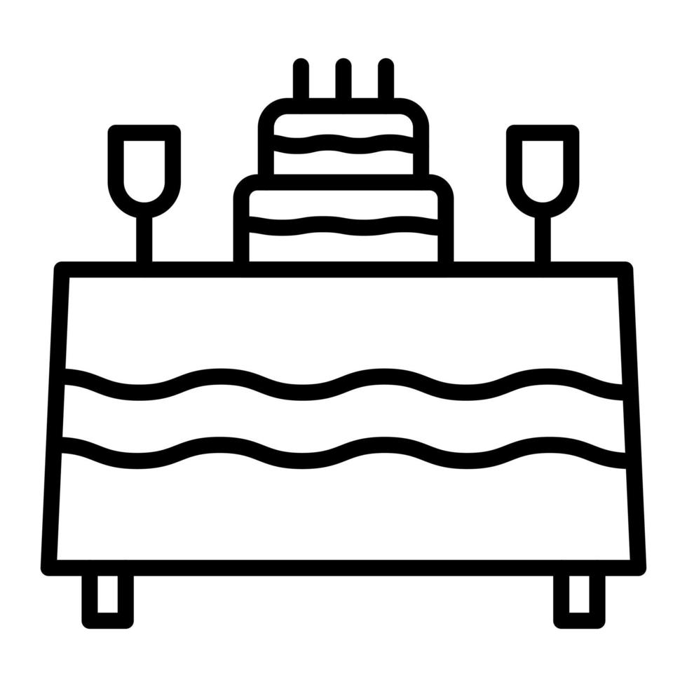 Birthday Table Line Icon vector