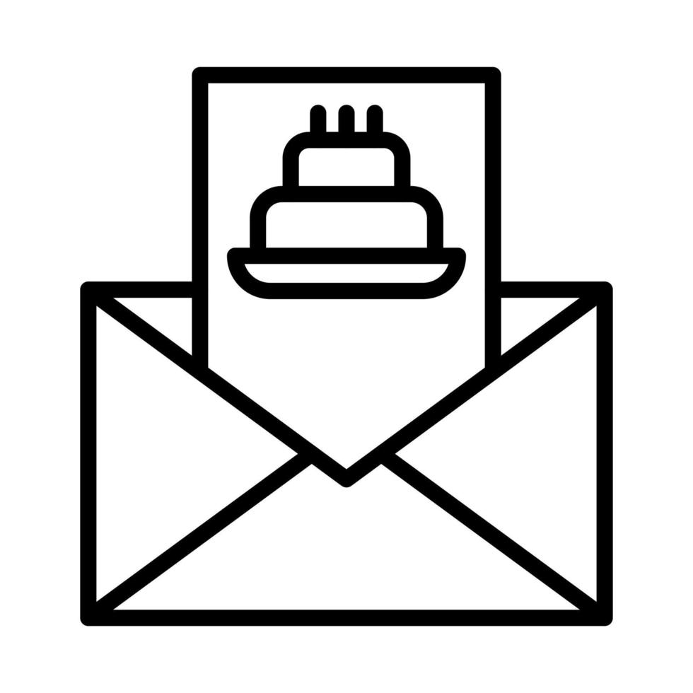 Birthday Invite Line Icon vector