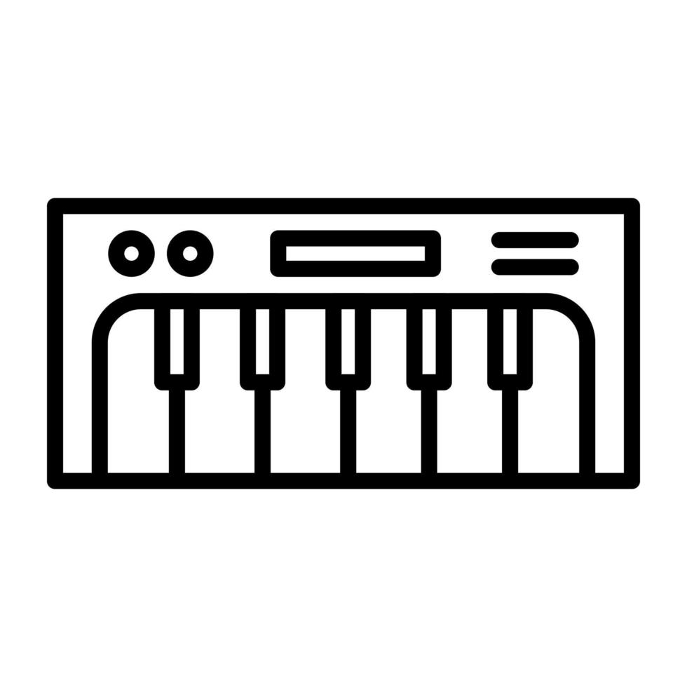 icono de línea de teclado de piano vector