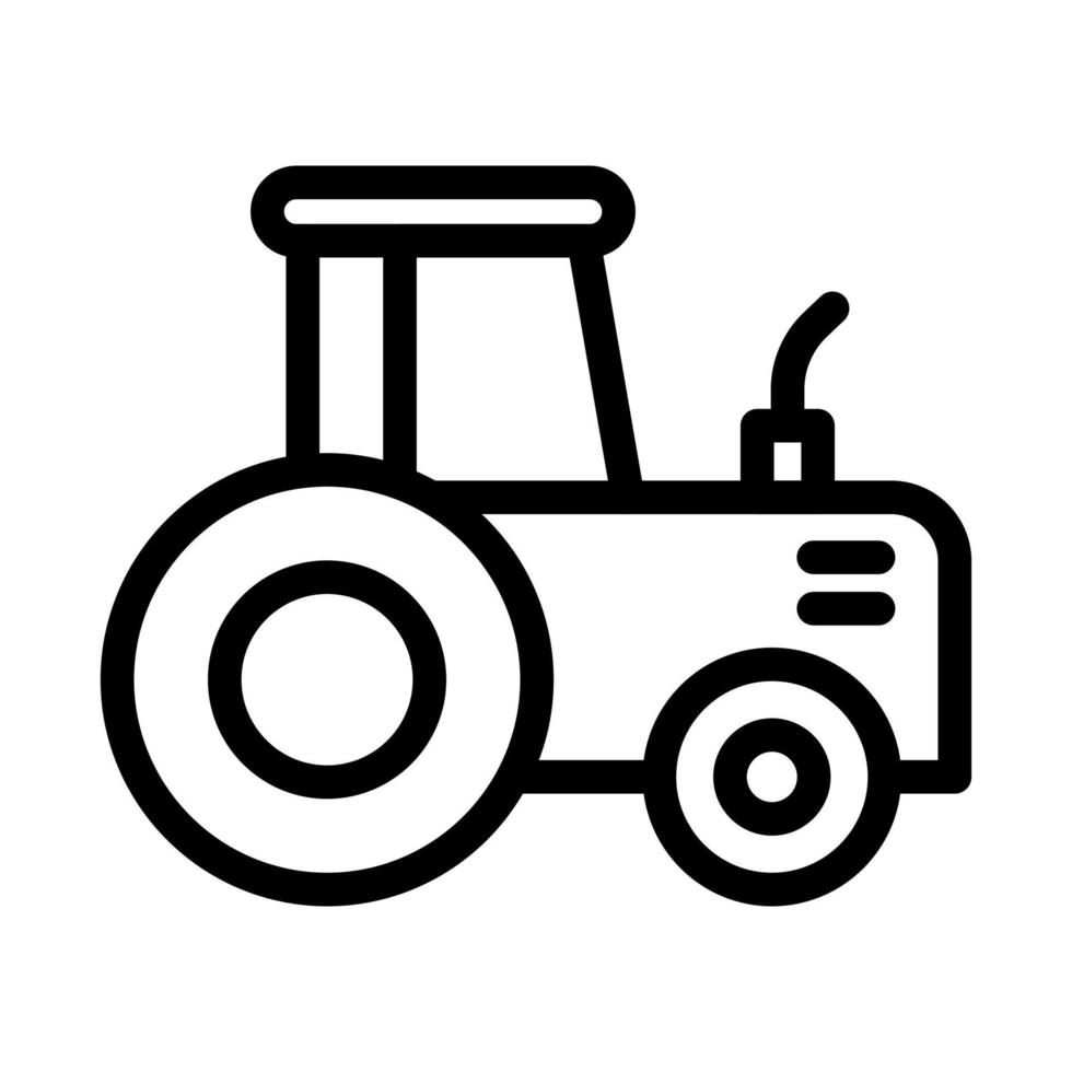 icono de línea de tractor vector