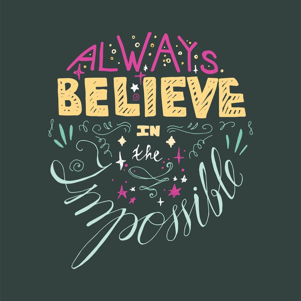 Lettering motivation poster vector