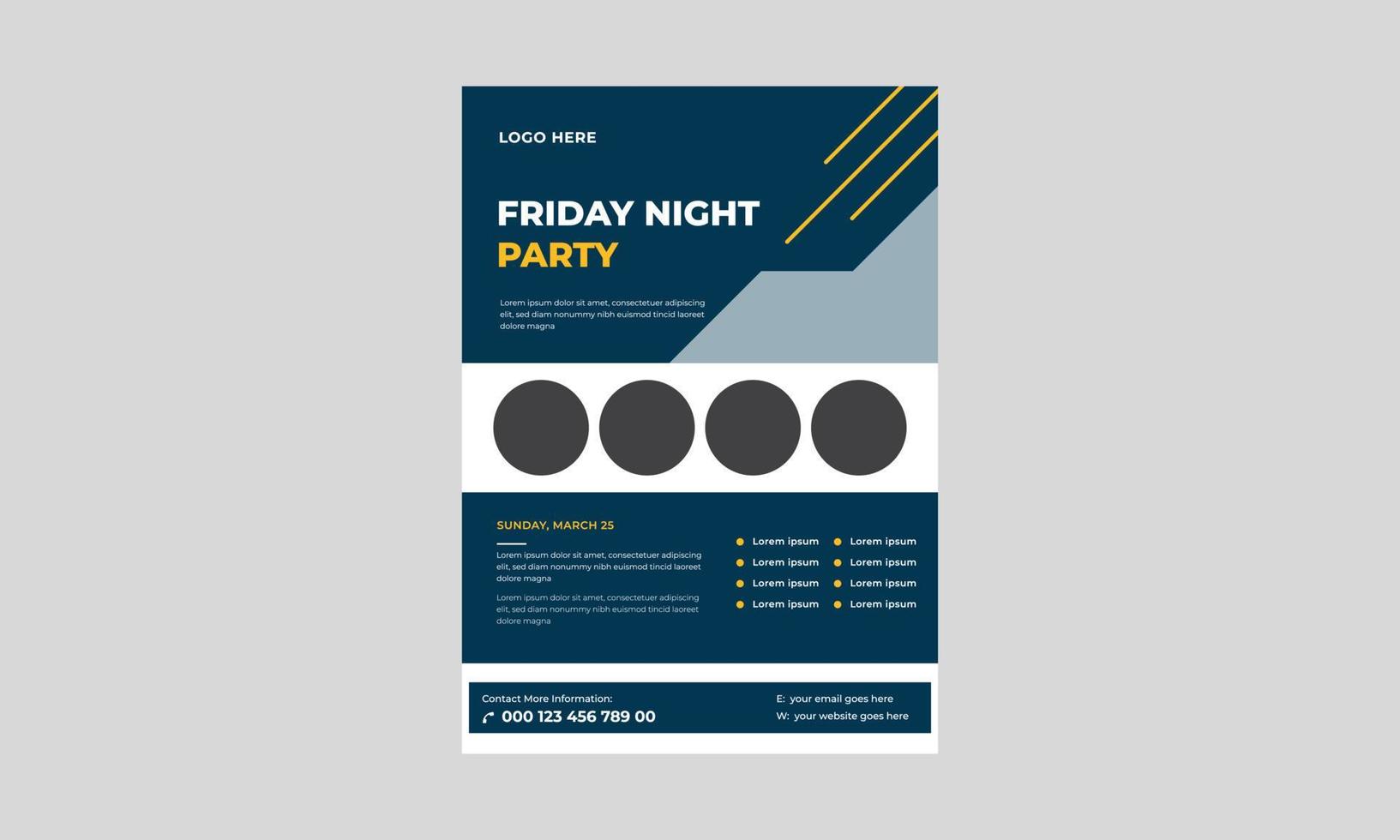 Friday vacations flyer template, Black Friday banner template, happy weekend word concept vector illustration with flyer.