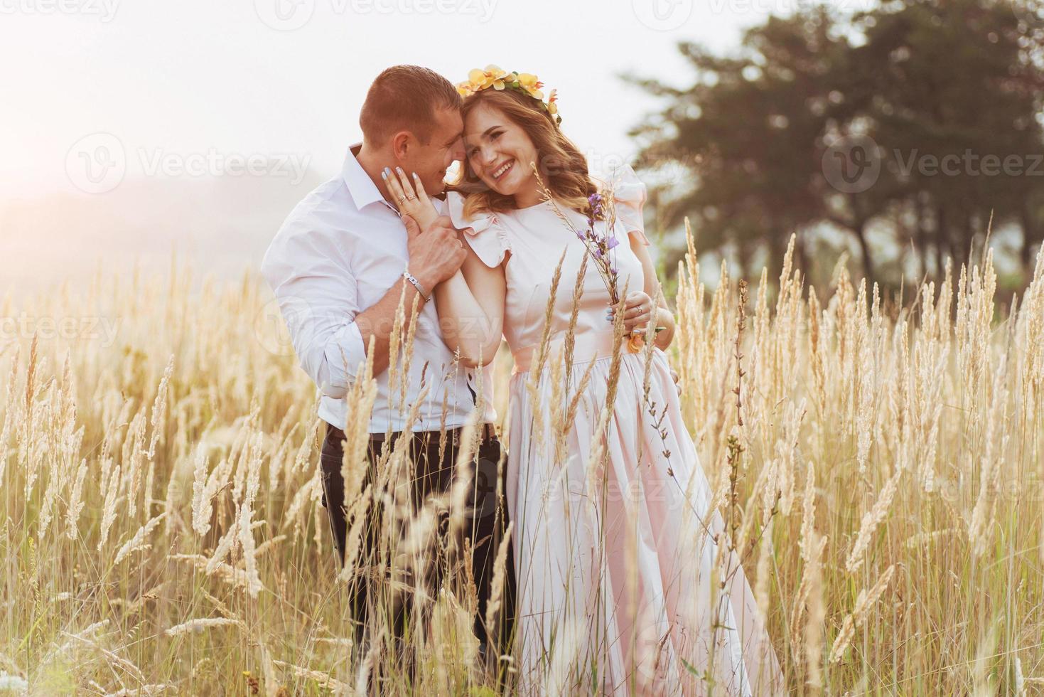 Happy woman with her husband photo