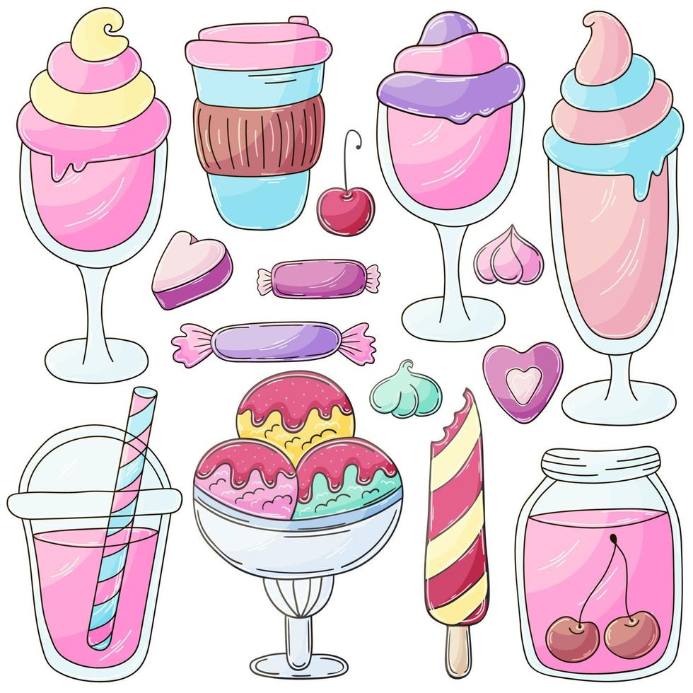 Illustration in hand draw style. Sweet dessert, graphic element for design vector