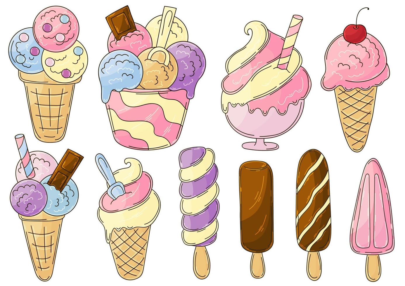 Illustration in hand draw style. Sweet dessert, graphic element for design vector