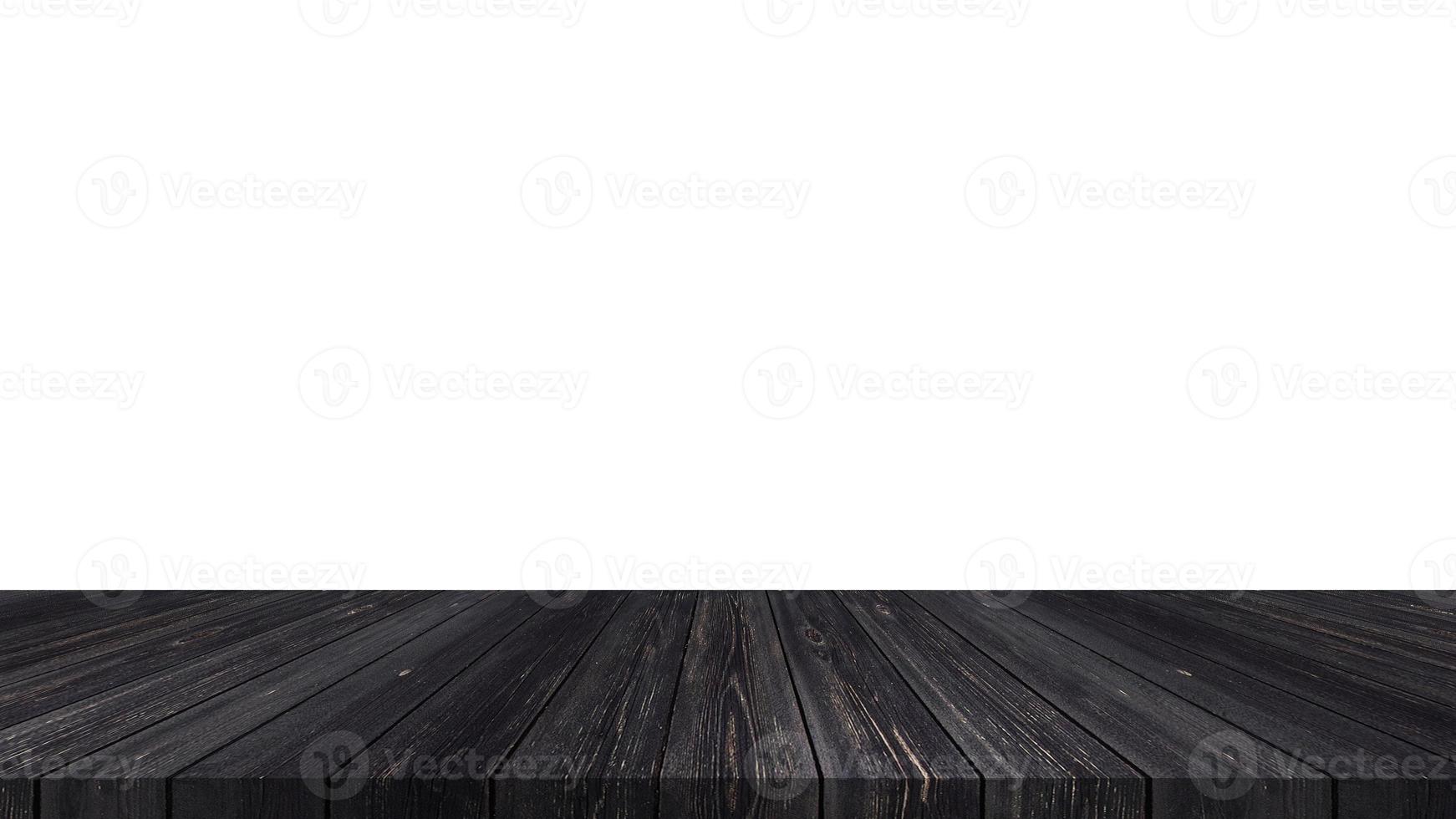 Wood table for display or montage products with blank white background. photo