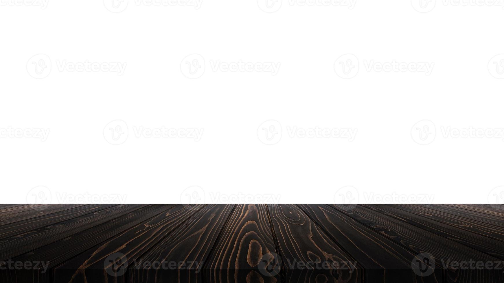 Wood table for display or montage products with blank white background. photo