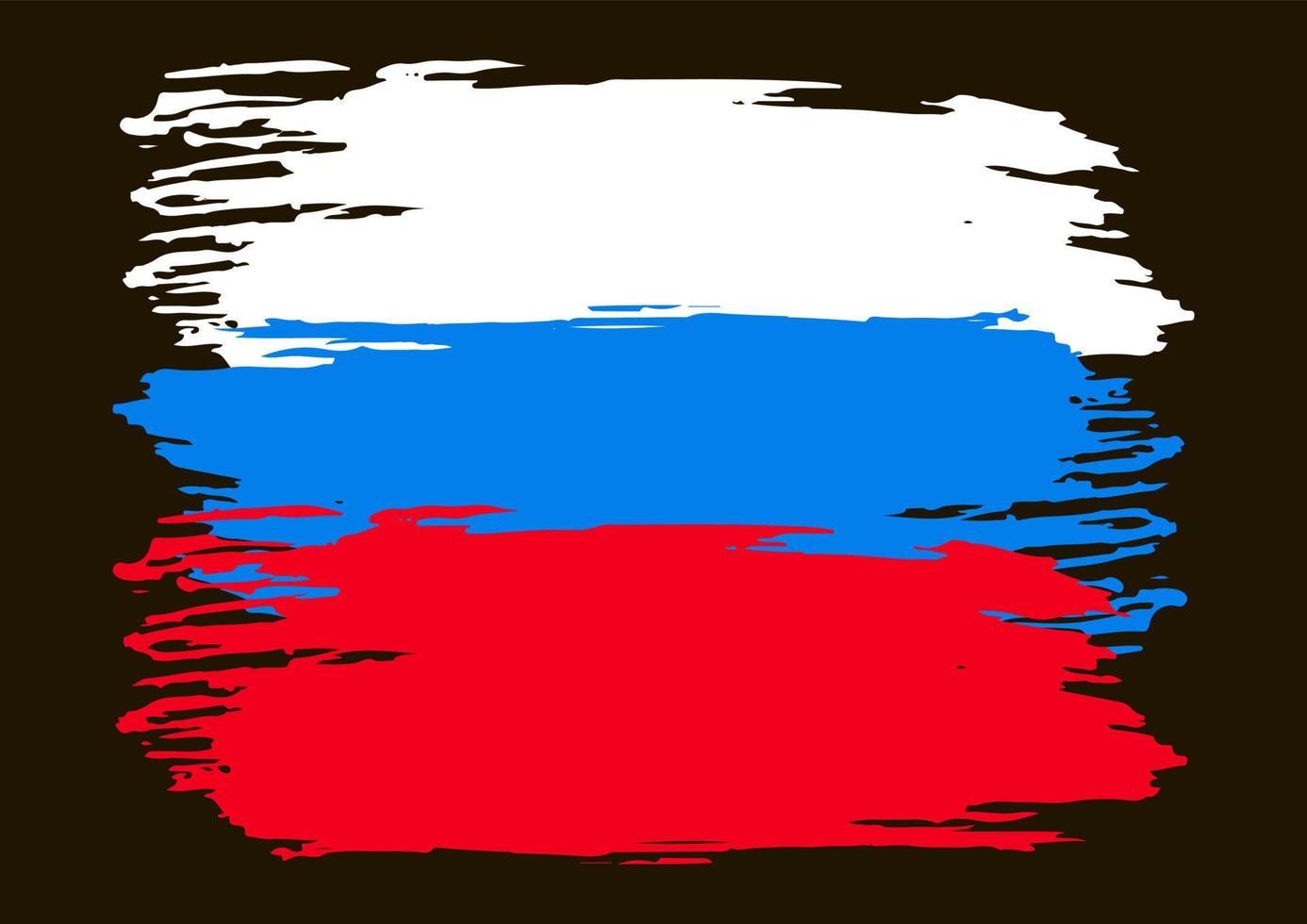 la bandera de rusia está pintada con pintura. pintar, manchar, manchar vector