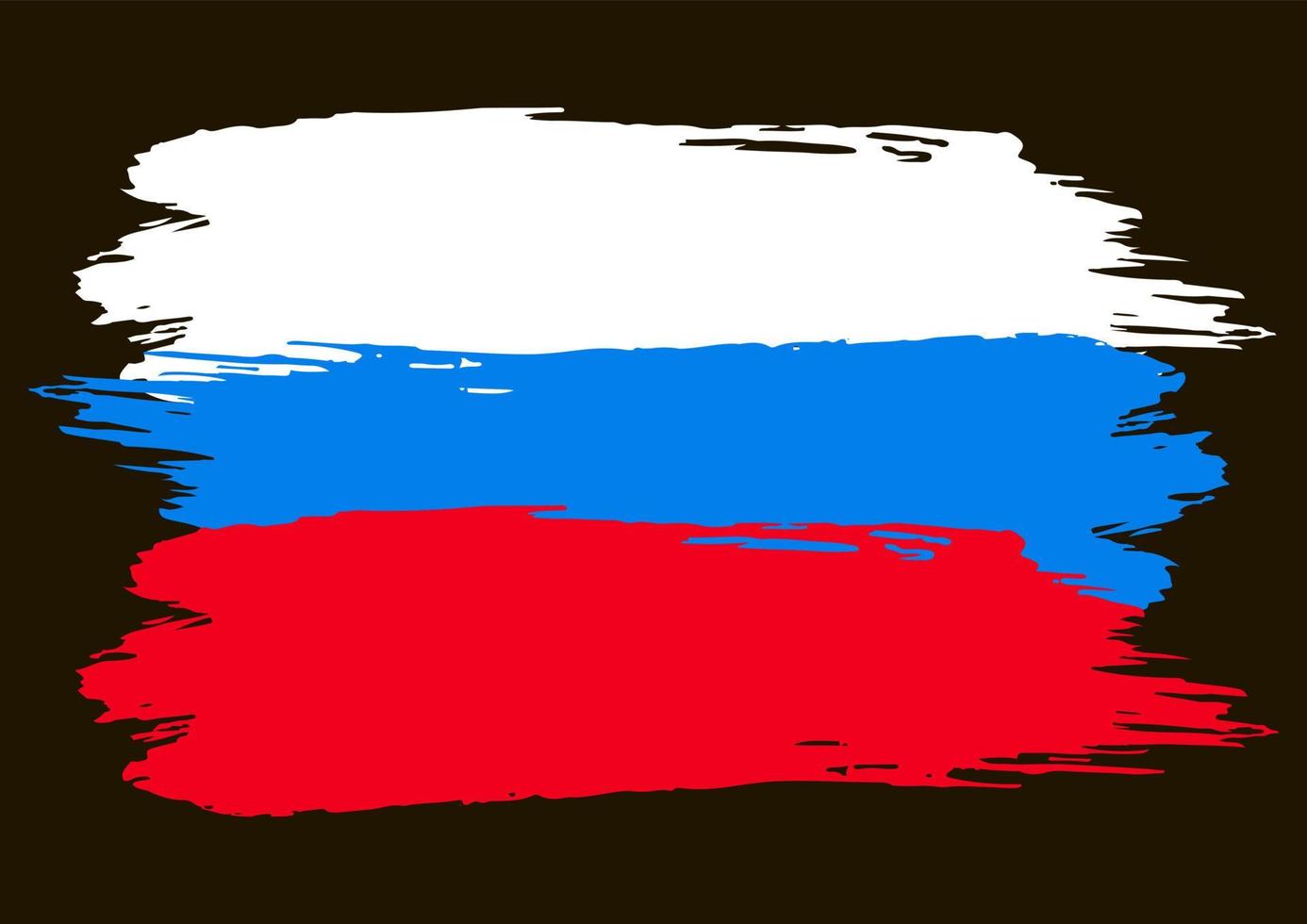 The flag of Russia is painted with paint. Paint, stain, blot vector