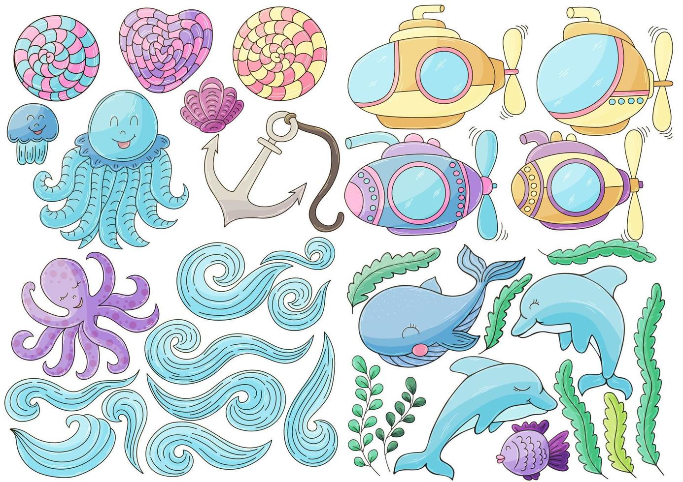 Fabulous illustrations and design elements. Illustration in hand draw style vector