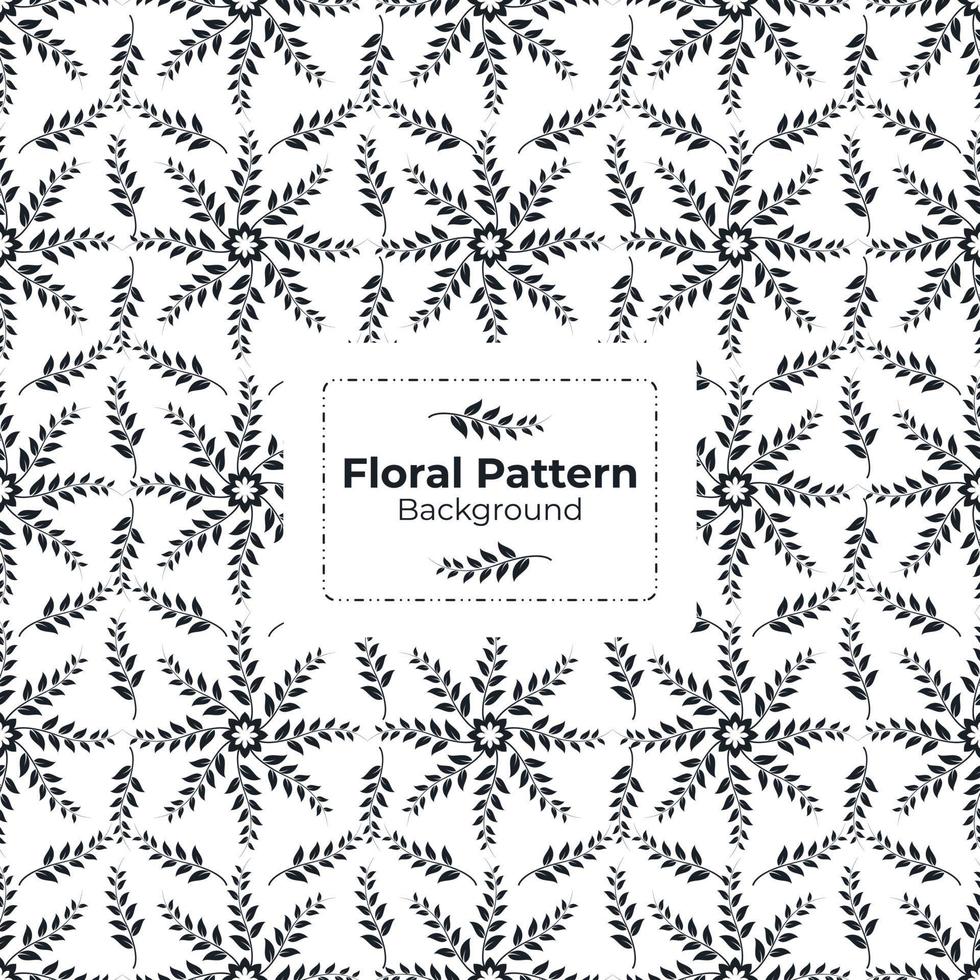 diseño de gráficos vectoriales de fondo geométrico con elementos florales de hojas en blanco y negro. vector