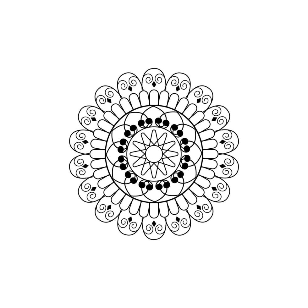 Black and white elements round mandala vector graphics design in illustration.