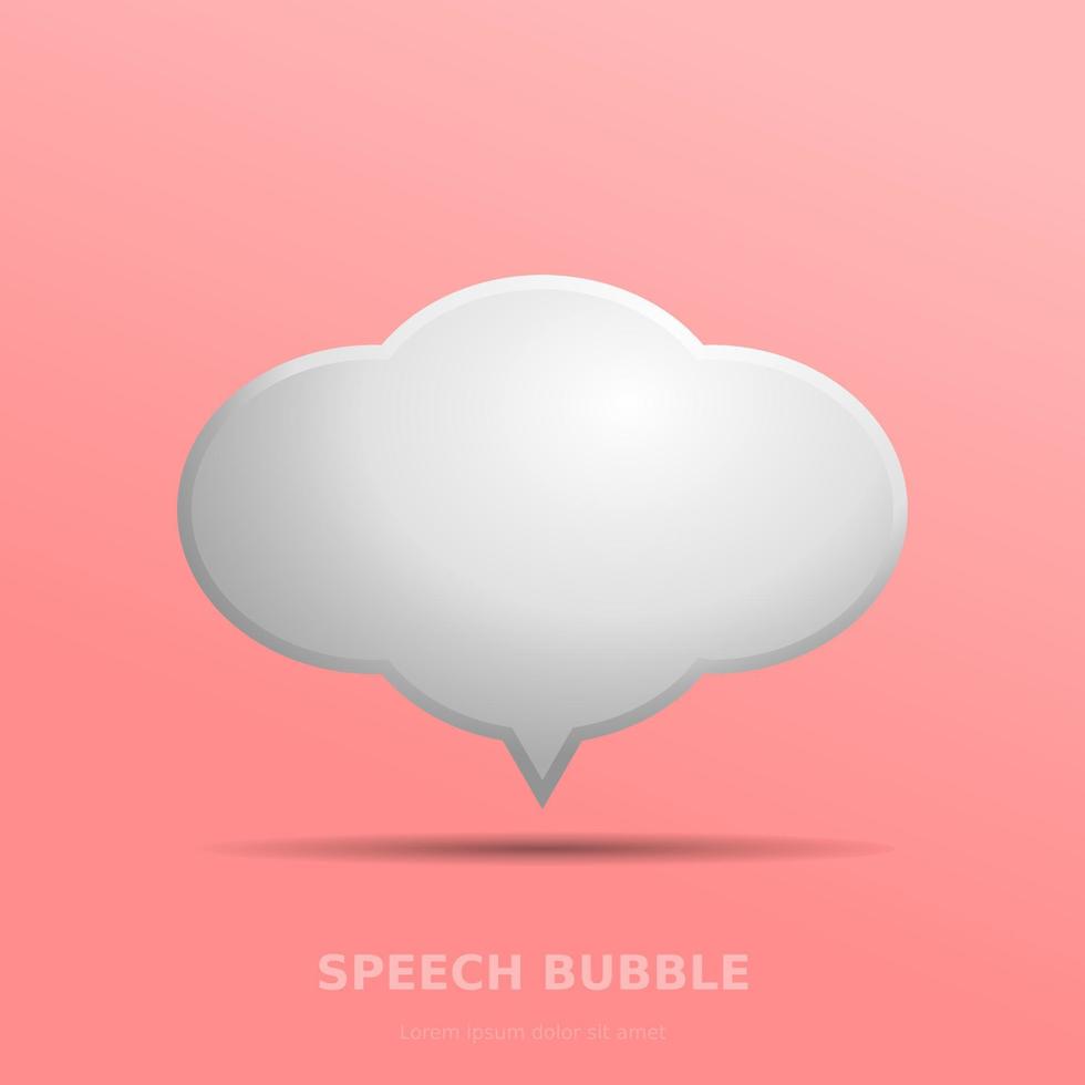 3D speech bubble pink background vector