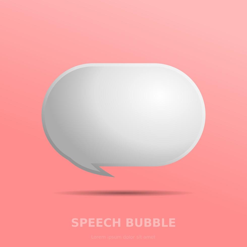 3D speech bubble pink background vector