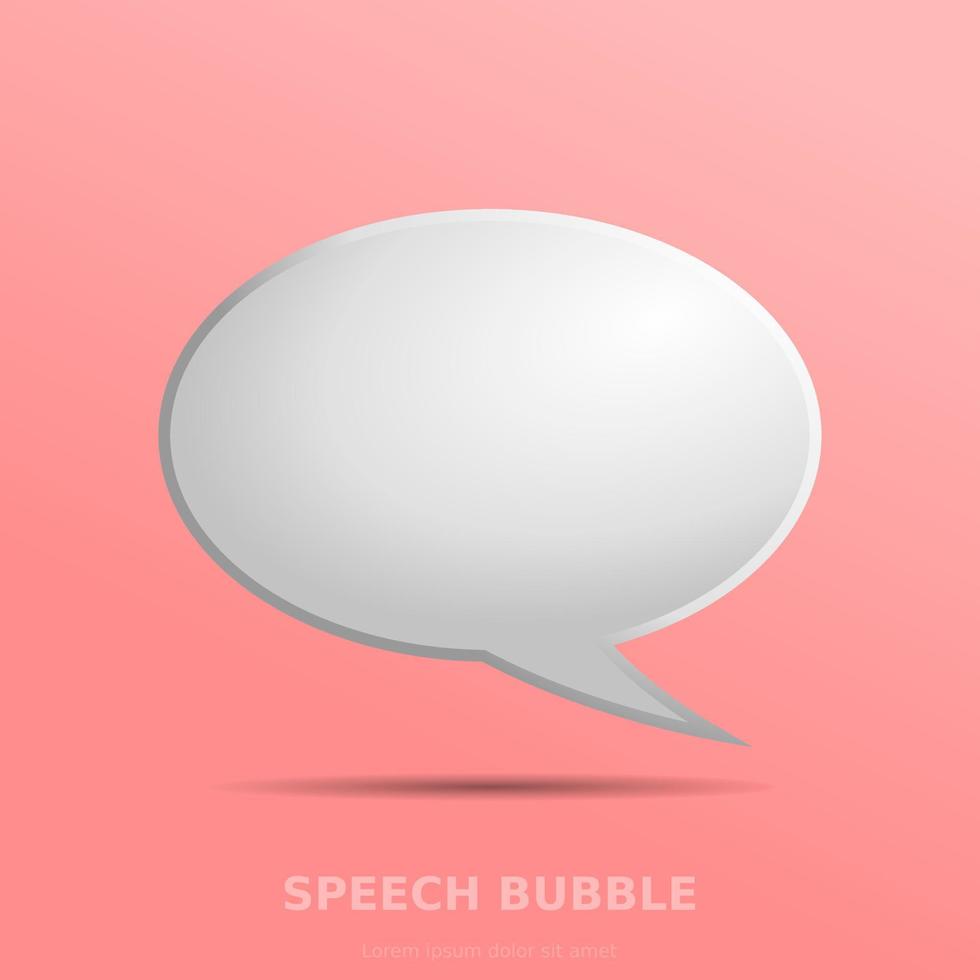 3D speech bubble pink background vector