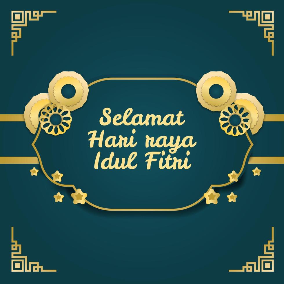 banner vectorial para los saludos de las redes sociales para eid al fitr hari raya idul fitri vacaciones musulmanas vector