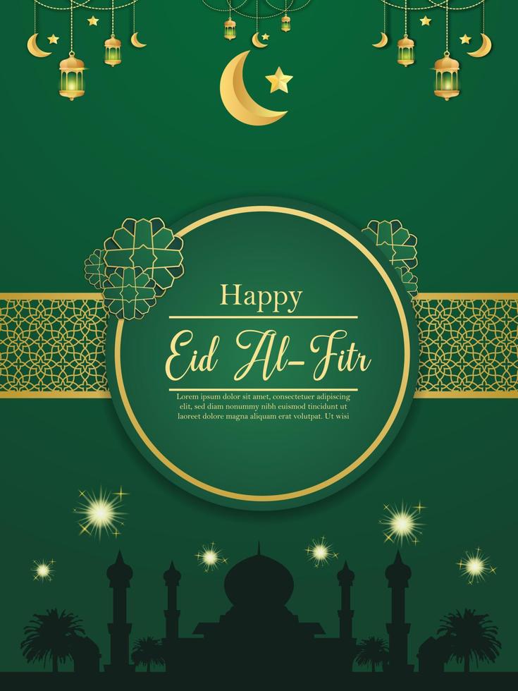 banner vectorial para los saludos de las redes sociales para eid al fitr hari raya idul fitri vacaciones musulmanas vector