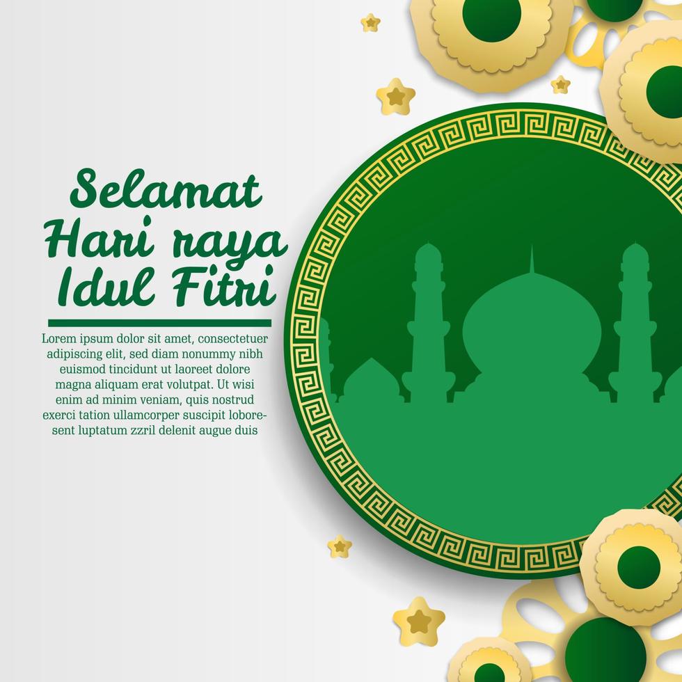 banner vectorial para los saludos de las redes sociales para eid al fitr hari raya idul fitri vacaciones musulmanas vector