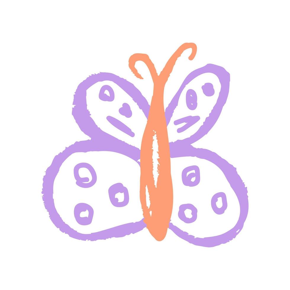 Icon in hand draw style. Drawing with wax crayons vector