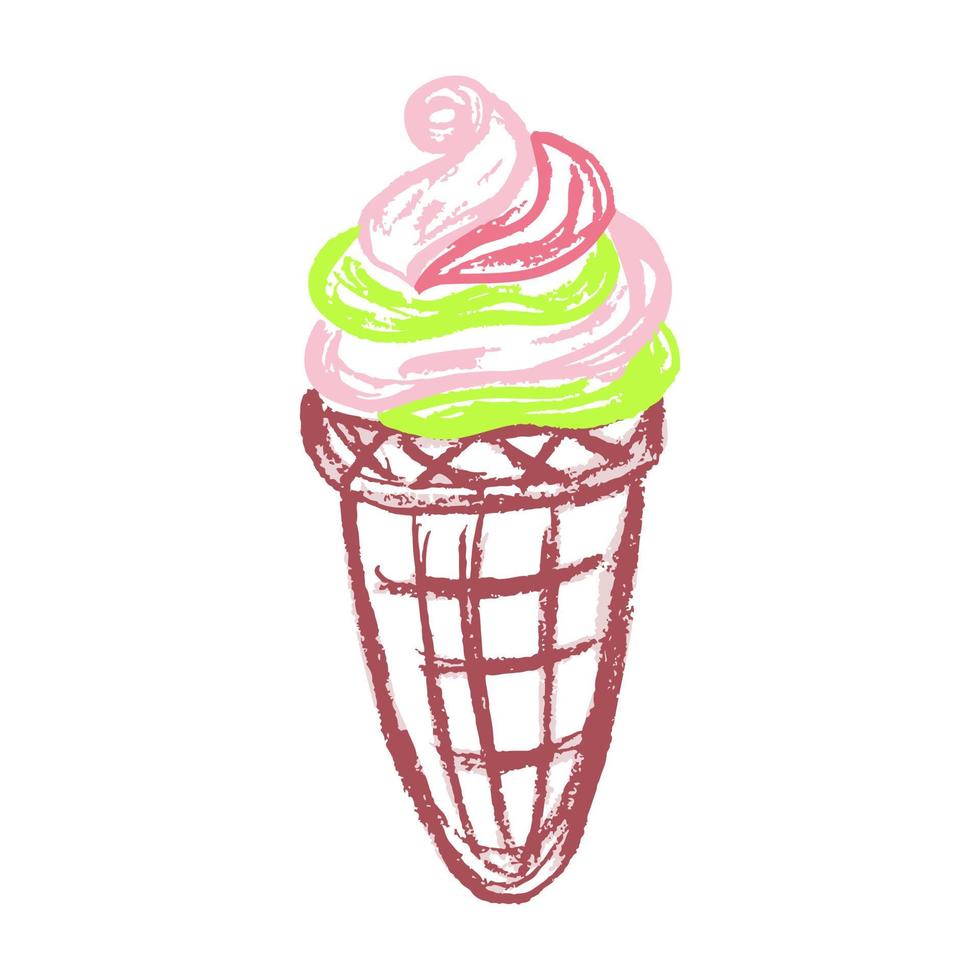 Icon in hand draw style. Drawing with wax crayons vector