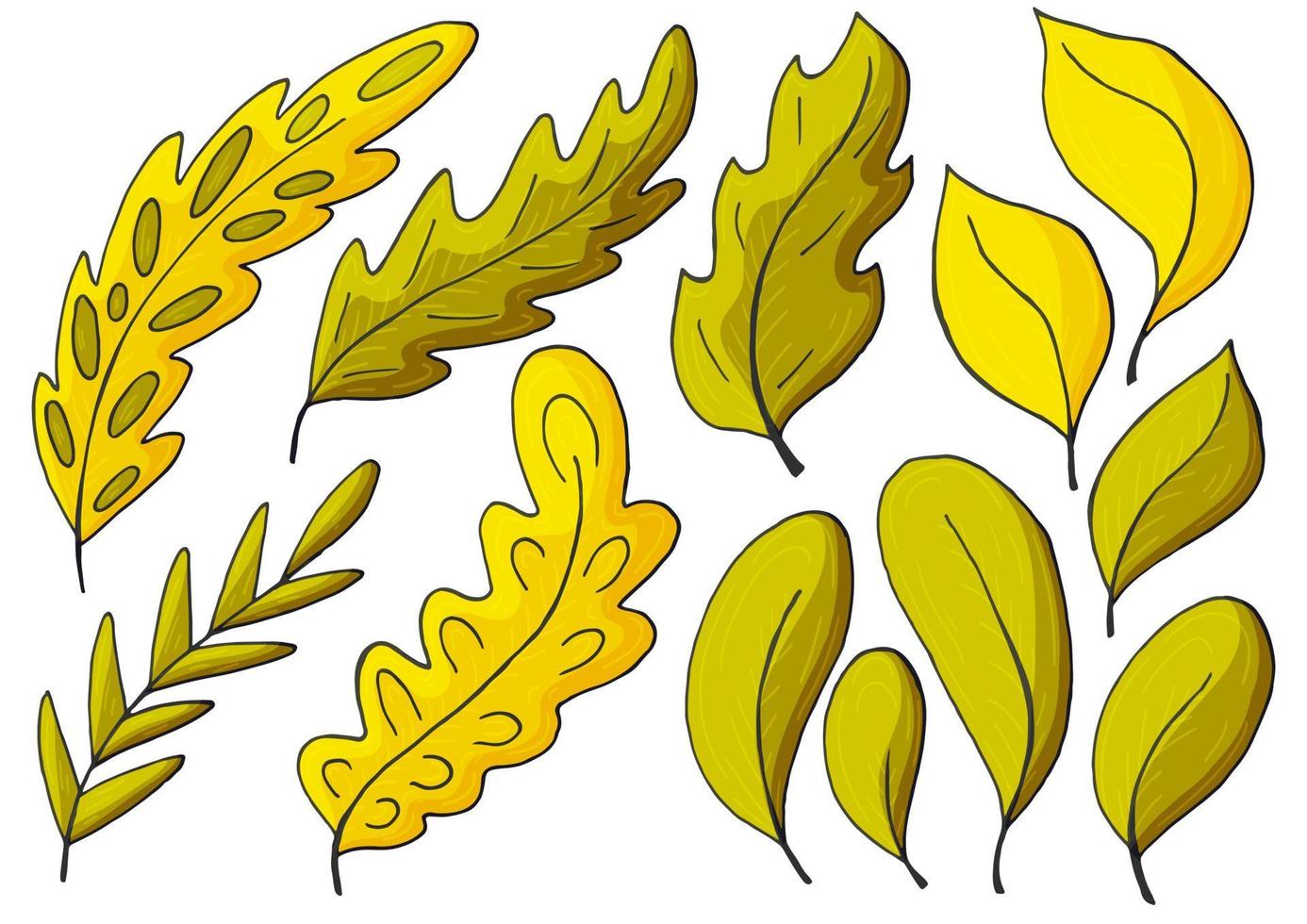 Autumn illustration in hand drawn style. Children's drawing vector