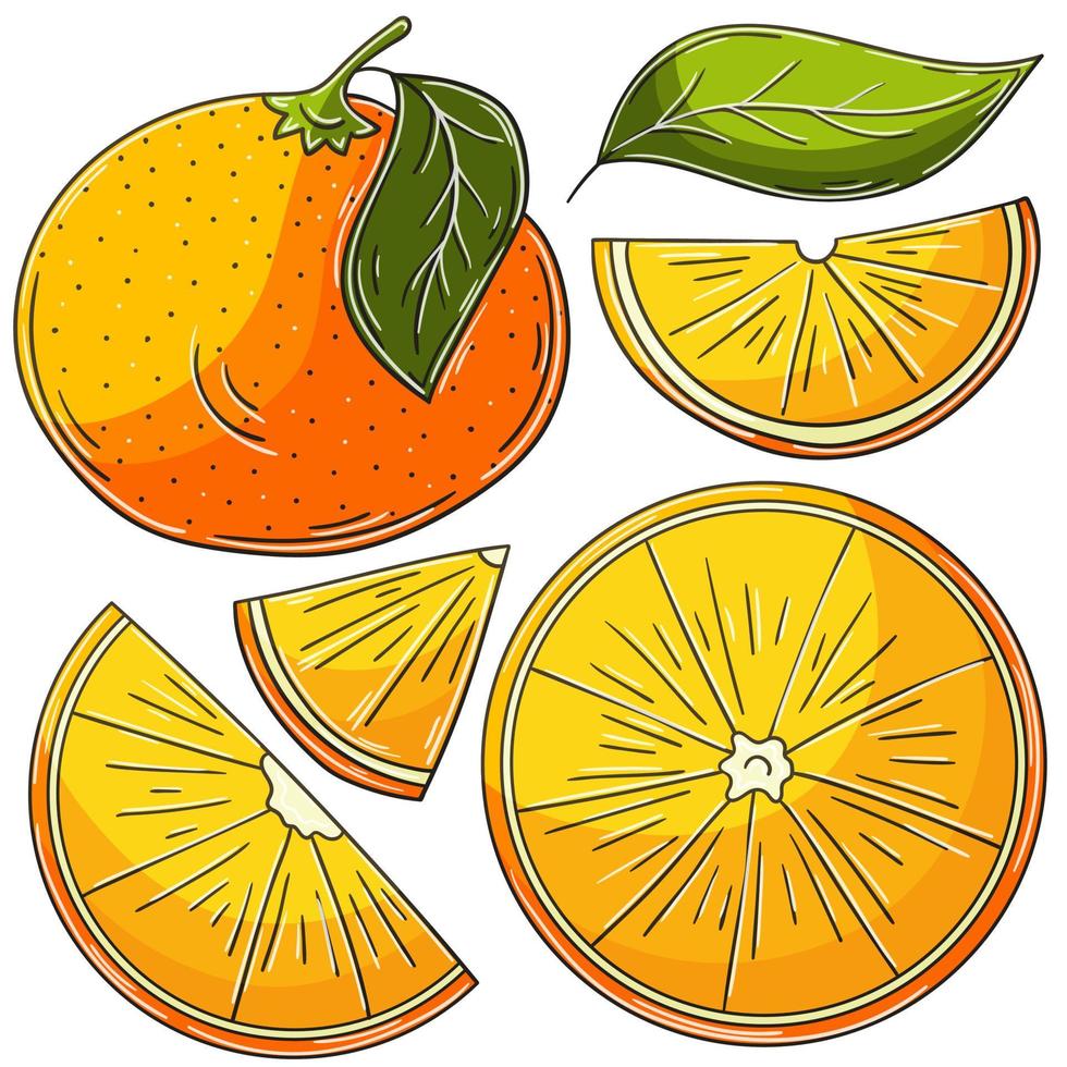 Set of vector illustrations in hand drawn style