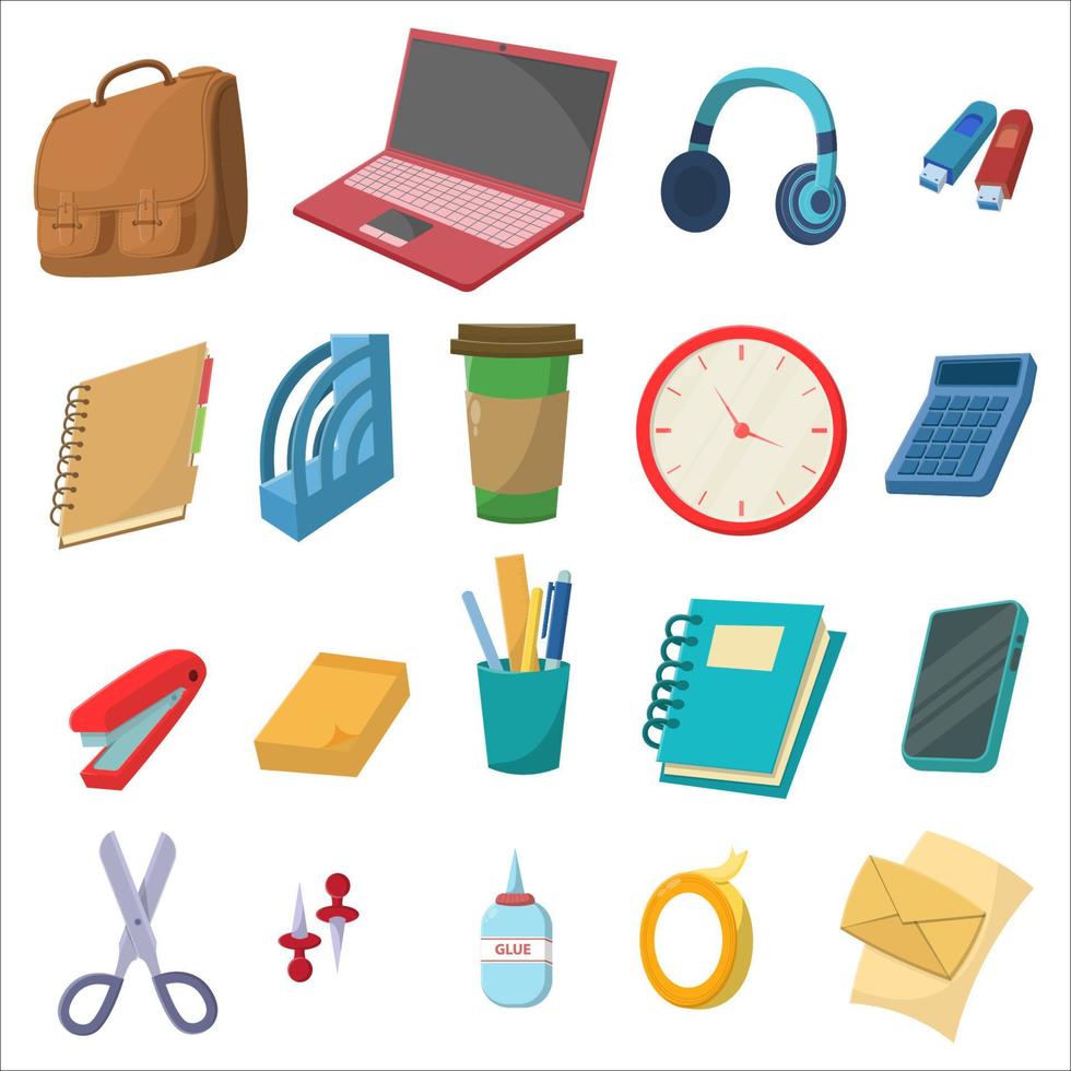 office equipment design in flat style vector
